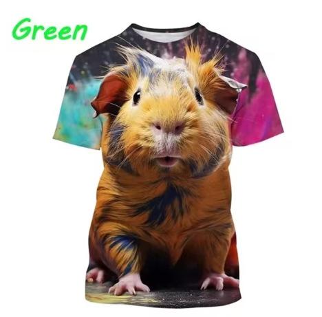 Süßes Hamster-Muster T-Shirt, 3D-bedrucktes kurzärmeliges T-Shirt für Herren und Damen, extra große Größe Hip-Hop T