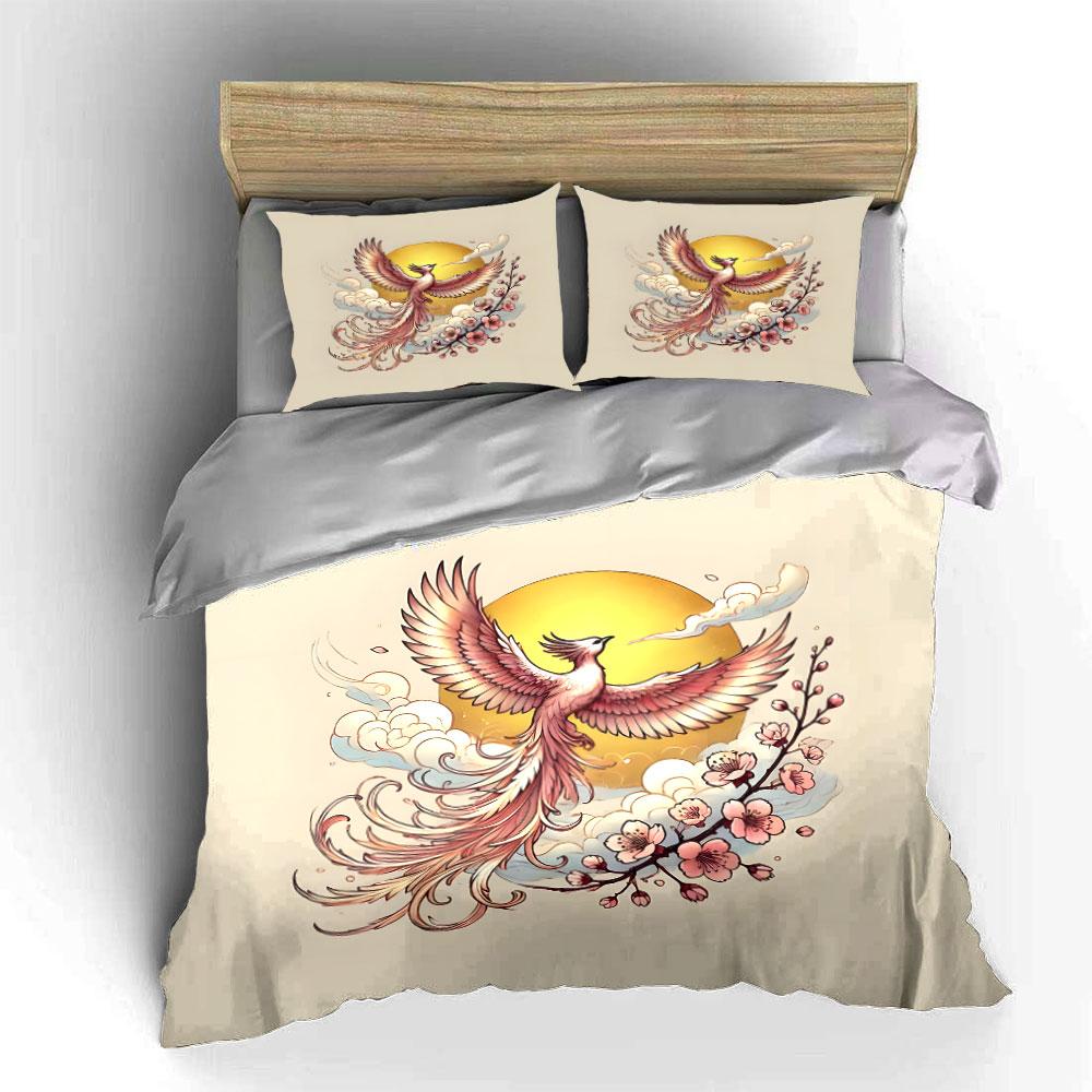 Phoenix Blossom Art Set Soft Comfortable Duvet Cover Bedding Set Included 1*Duvet Cover & 2*Pillowcases, Gift