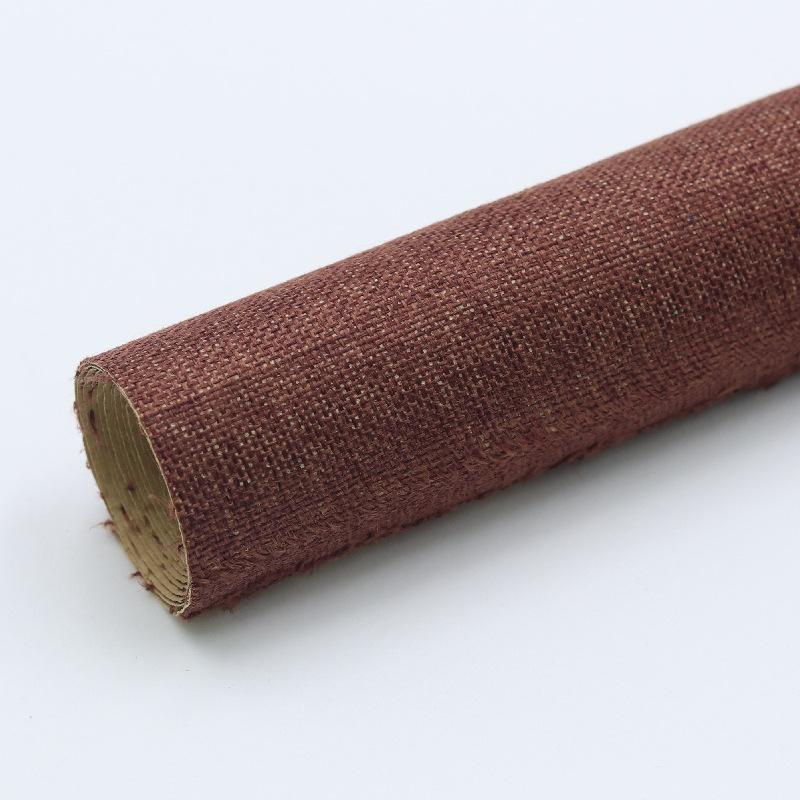 Selbstklebende Leinenstofftapete Abnehmbarer Hanfstoff zur Dekoration DIY Vintage Buchleinen Hintergrund Klebriger Jute für Basteln & Fotoautomat