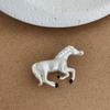 Metal Copper Metal Horse Brooch Vintage Animal Lapel Pins Luxury Zodiac Pony Pin  Suit Accessories