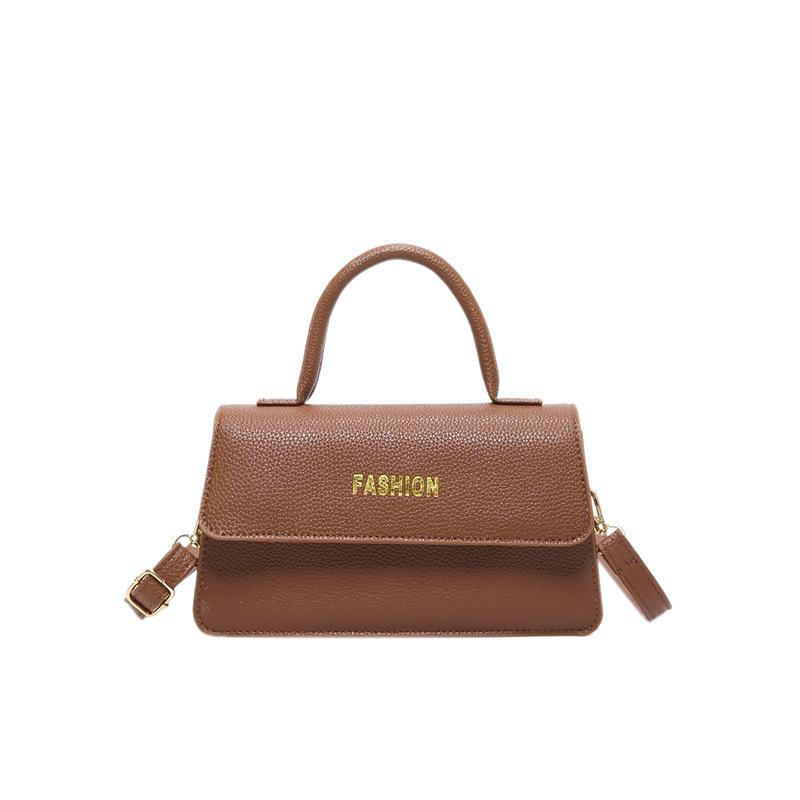 

Retro lychee pattern women s bag 2024 new fashion autumn and winter shoulder messenger bag high-end women s portable small square bag коричневий