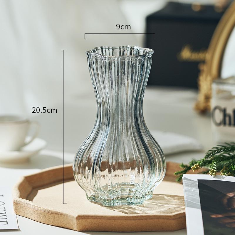 Internet Celebrity Style Transparent Glass Vase for Hydroponic Flower Arrangements - Gypsophila Display for Living Room or Dining Table
