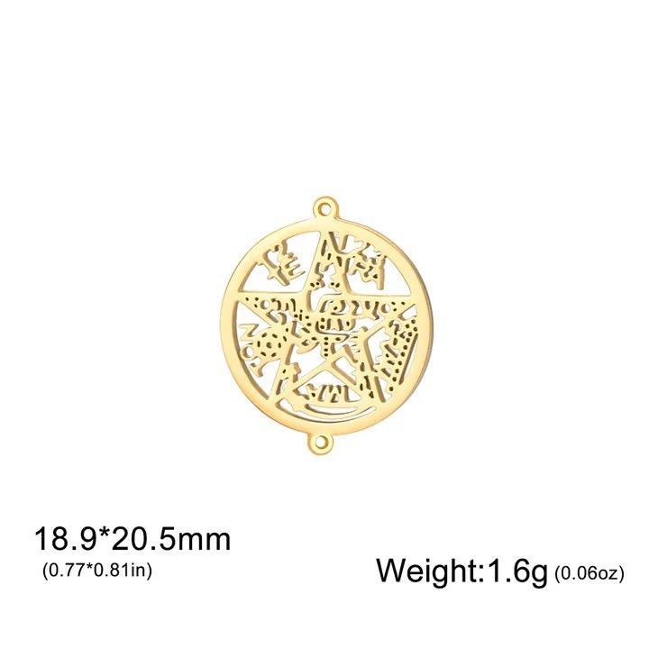 Collana Ciondolo Stella a Cinque Punte Svuotata a Forma di S con Doppio Foro Design Versatile Nodo Miko Gioielli