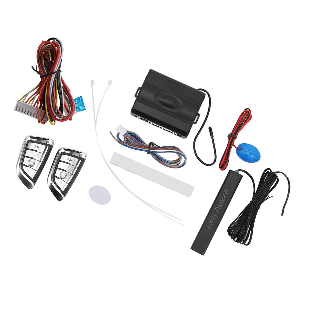 Car Security Alarm System, 12V Car Alarm Security System Keyless Entry With Remote Controls, Passive Anti-Theft Keyless Entry System