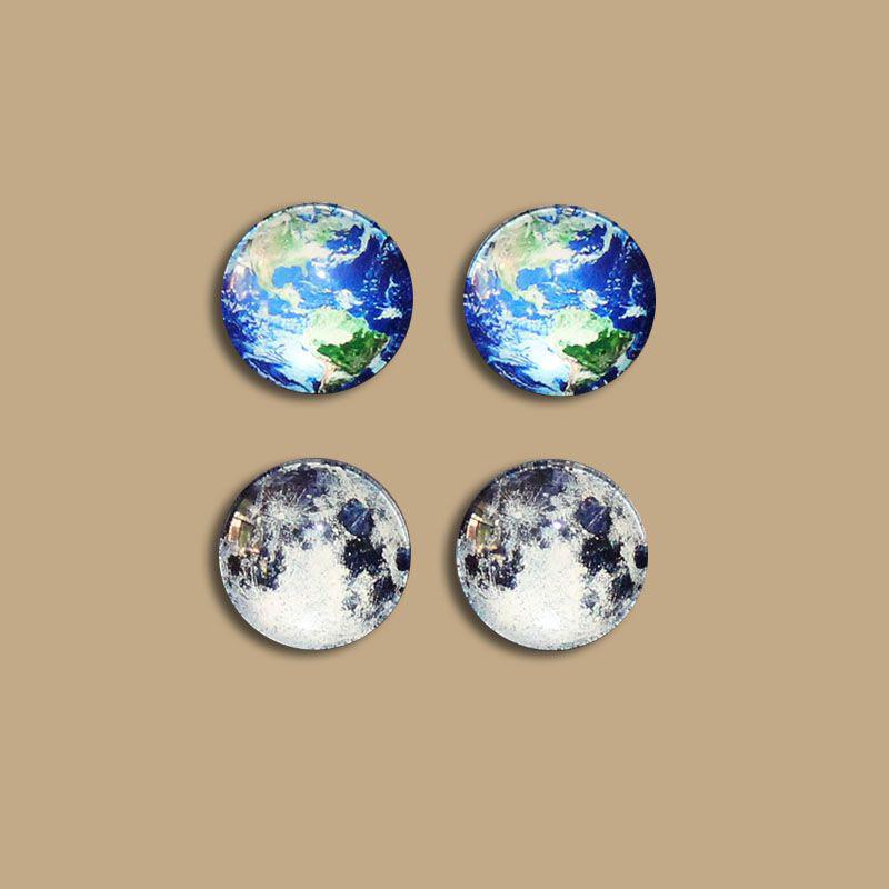 Магнитный набор «Небесный»: Астрономическая модель «Восемь планет и Луна» из хрустального стекла для холодильника