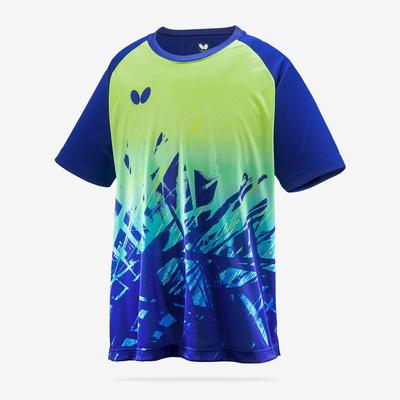 Butterfly Table Tennis Short Sleeve Extra Unisex S 46430 T-Shirt T-Shirt Navy/Green (410)