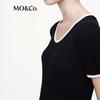 MO&Co. Color-block Trim Short Sleeve Knit Top