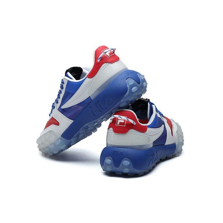 Fila Gara Round Toe Lace-Up Shock Absorbing Wear-Resistant Breathable Low-Top Dad Shoes Men Sneaker Bright-Blue F12M124140FDW