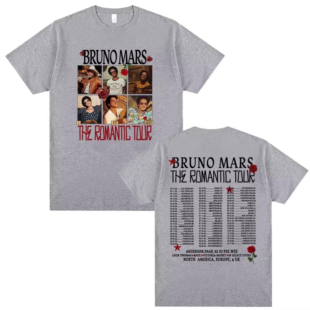 Bruno Mars The RoUnisextic Tour Music Graphic T Shirt Unisex Women Harajuku Hip Hop Rock Tshirts Summer Tops Male Cotton Tshirt