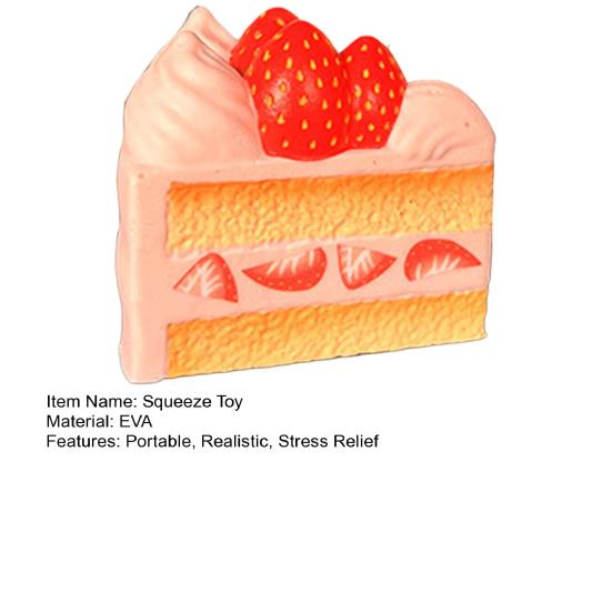 Strawberry Cake Squeeze Toy Soft Slow Rebound Simulated Food Toy Portable Stress Relief Pinch And Squeeze Relaxation Toy