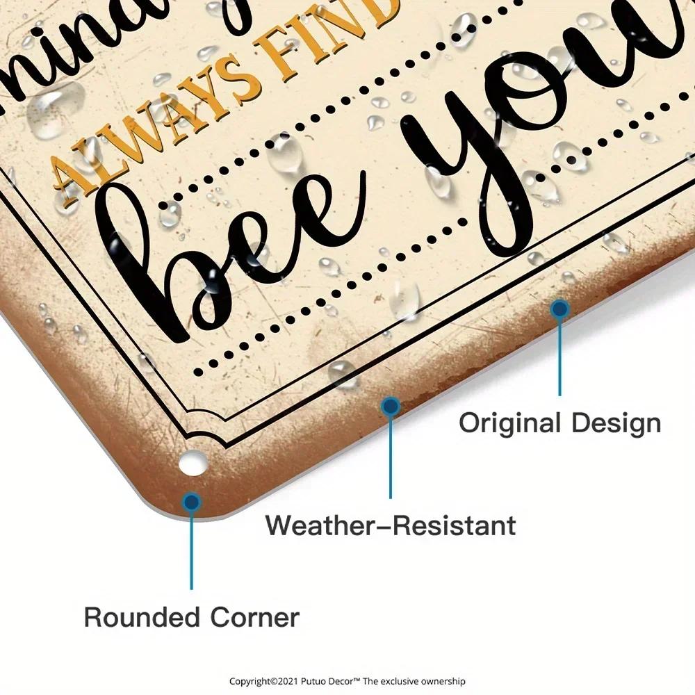 1pc Vintage Metal Sign, Honey Bee Advice, Wall Art Decor for Home Farmhouse Living Room Cafe Coffee Shop, 7.8 x 11.8 Inch Gift