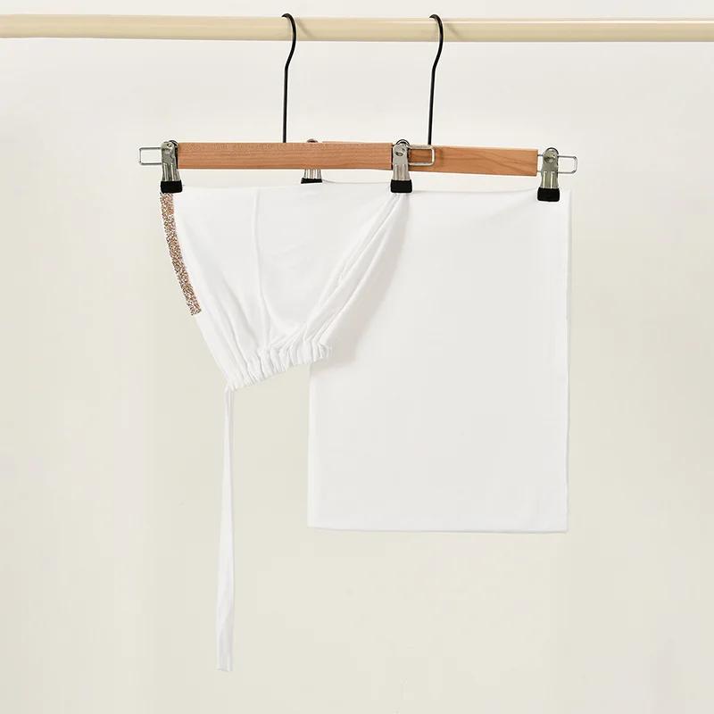 2pcs Muslim Modal Jersey Scarf Hijab With Diamond Adjustable Inner Caps Soft Woman Muslim Hijabs Women Fashion Accessories Set