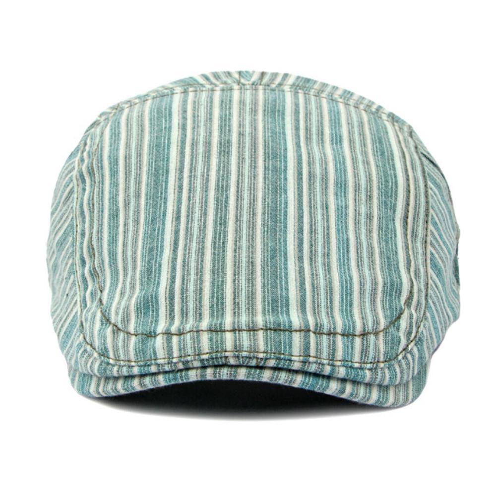 HT4187 Mens Berets Women Spring Summer Sun Caps Striped Artist Painter Beret Hat Male Female Ivy Flat Caps Adjustable Beret Caps