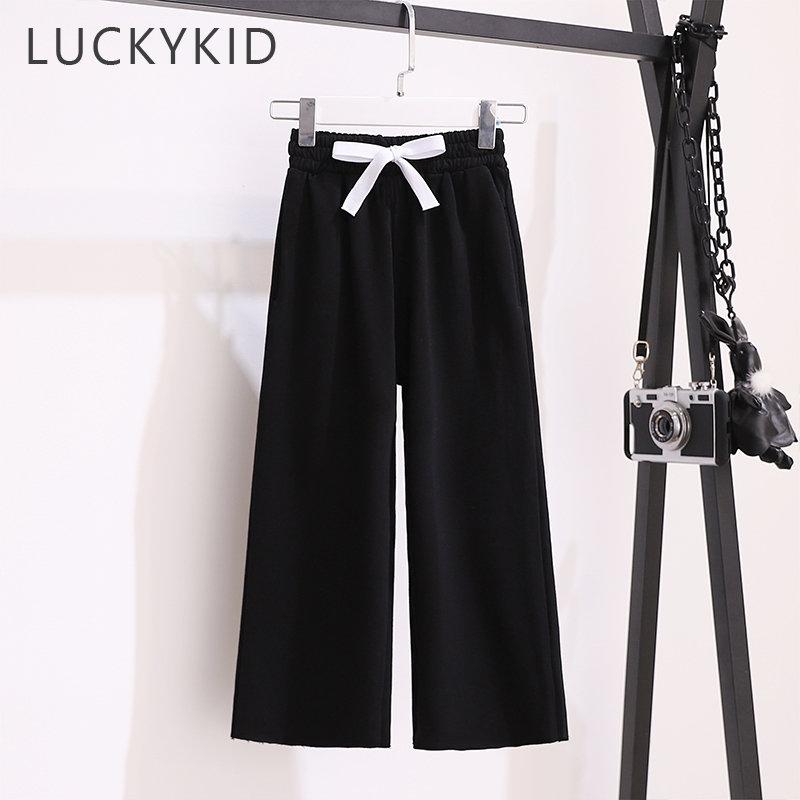 Baby Girls Cargo Pants for Teens Casual Solid Kids Cotton Trousers Children Wide Leg Pants Teen Girls Clothing for 3-16 Years