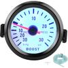 Qiilu Turbo Boost Gauge, Car 2" 52mm Turbo Boost/Vacuum Pressure Gauge Meter Blue LED Light 12V 30 PSI Boost Gauge Meter