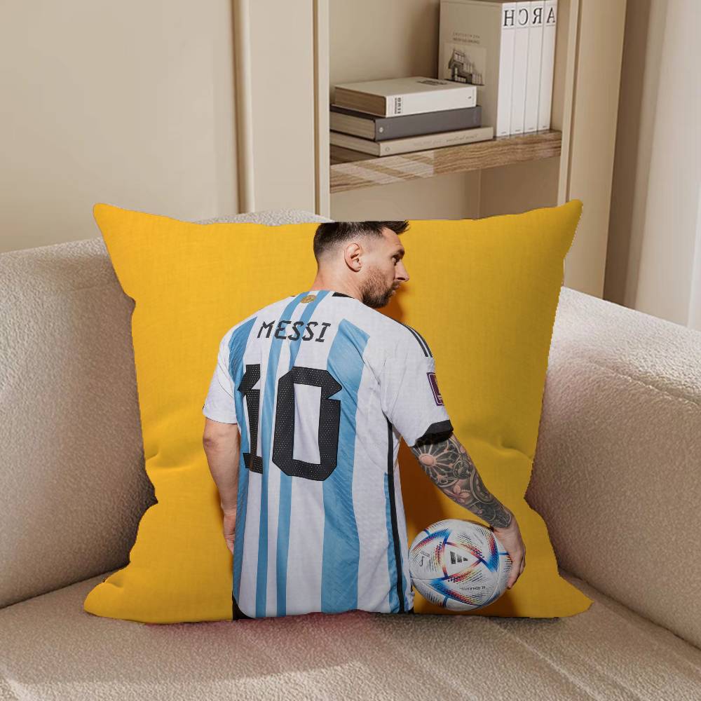 Football M-Messi Pillow Cover Sofa Cushion Cover Home Room Decoration Children Gift