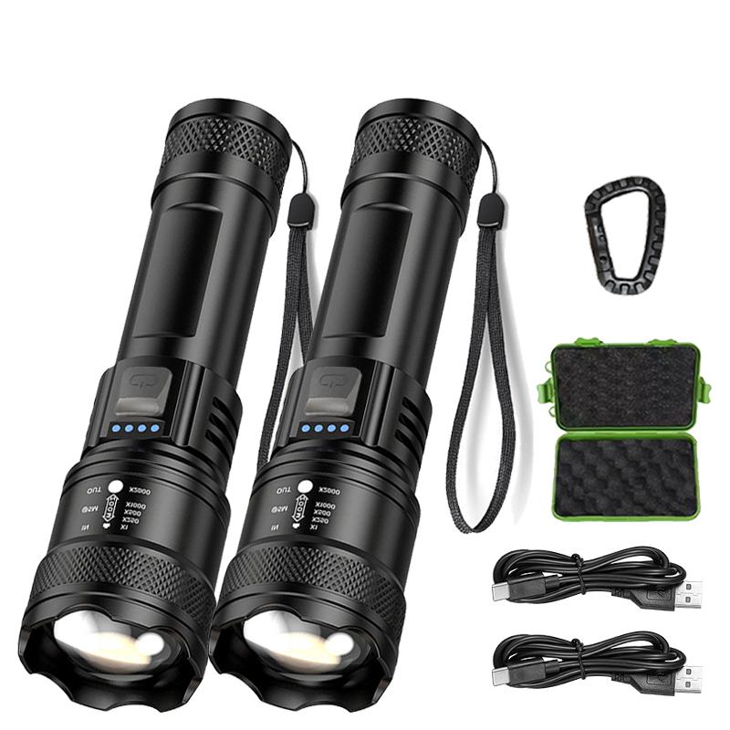 Super Bright P50 Flashlight USB Rechargeable LED Long Range Tactical Torch Outdoor Waterproof Emergency Camping Fishing Lantern