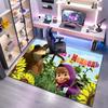Russian animation Masha and the Bear Fairy Tale Cartoon Carpet Soft Home Living Room Bedroom Door Mat Outdoor Picnic Ground Mat rug T8