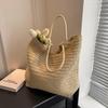 2026 Spring/Summer Women's High-End Straw Woven Tote Bag - Large Capacity Beach Bag