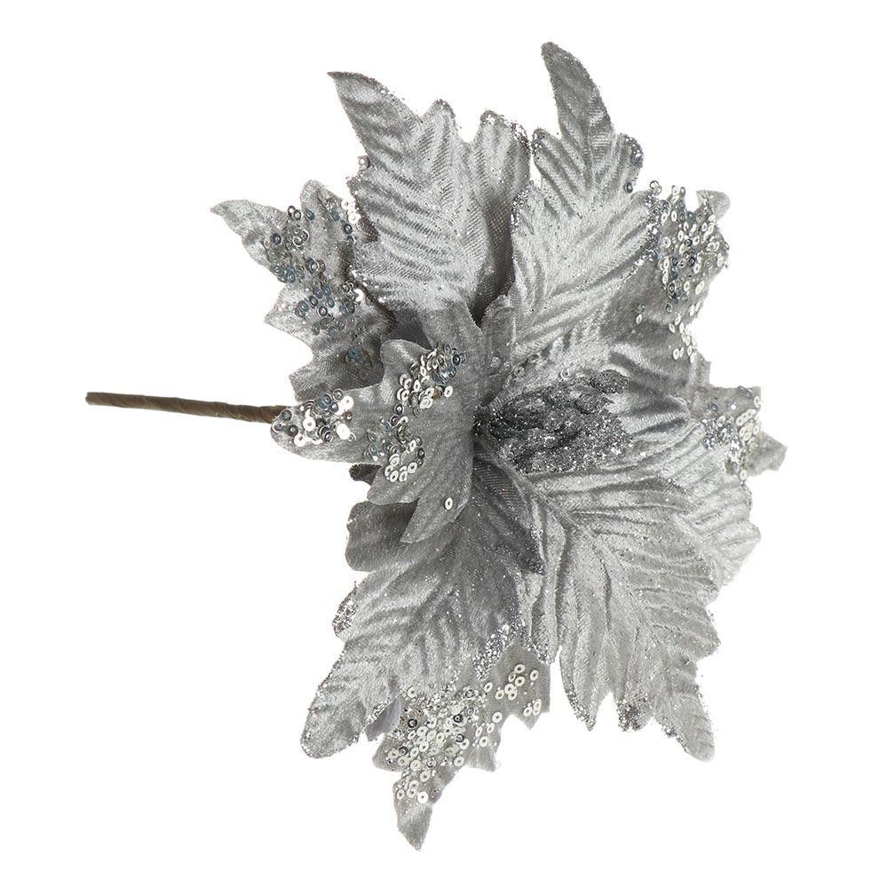 Velvet Cloth Christmas Fake Flower Glitter Xmas Tree Ornaments  Party Supplies