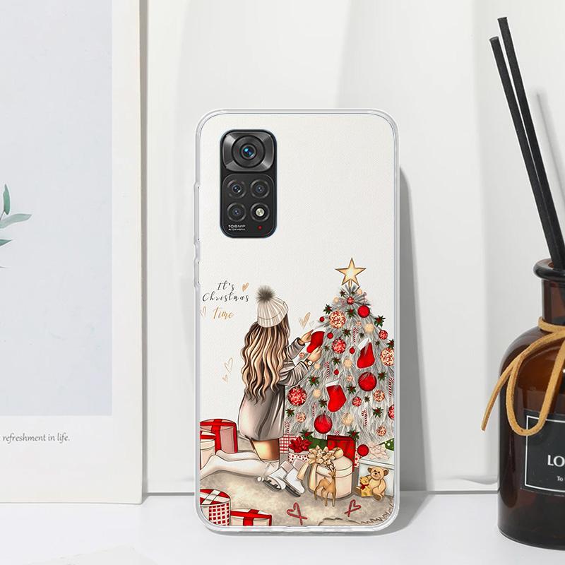 Christmas Girls Tree Gift Phone Case For Xiaomi Redmi Note 15 13 14S 14 Pro Plus 12S 11S 10S 12 11E 10 11T Art Fundas Back Cover
