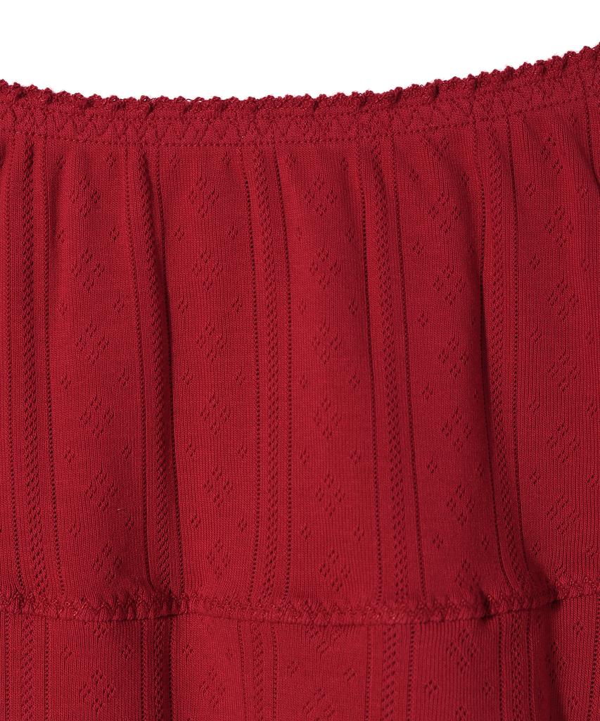 Yuhee Eyelet Frill Skirt Red