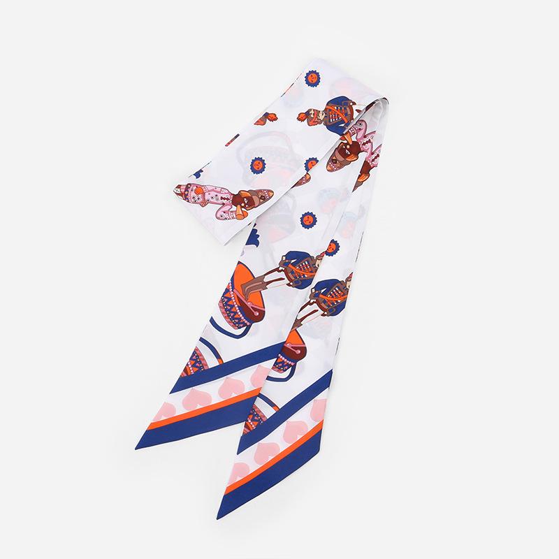 Huatai Silk Versatile Narrow Mulberry Silk Scarf & Hair Tie 100-135CM