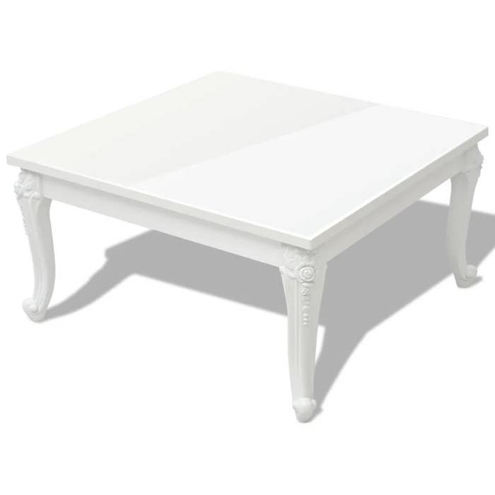 VidaXL Table basse 80 x 80 x 42 cm Laquée Blanc 243379