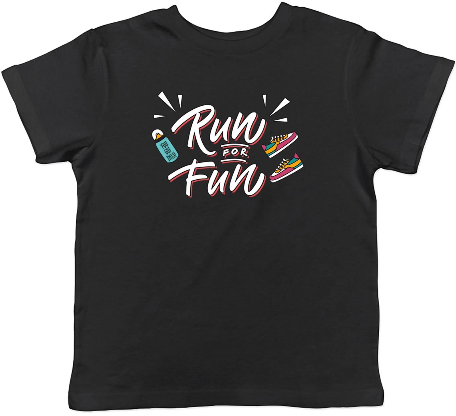 Run for the Fun Marathon Race Sprinter Running Kids T-Shirt Boys Girls Gift 110