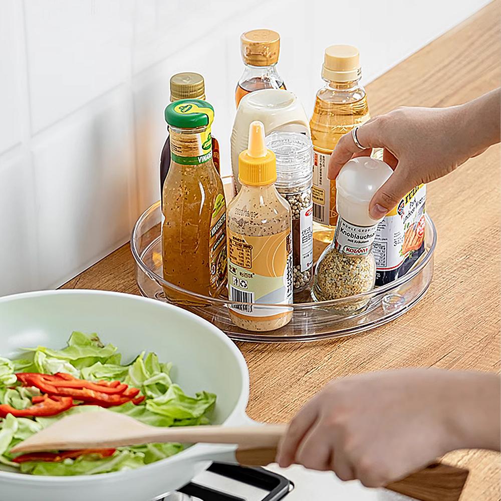 360° Dönebilen Baharat Rafı Düzenleyici Kaymaz Çivisiz Saklama Baharatlar Baharat Tepsisi Raf Mutfak Aksesuarları Baharat Kutuları Tutucu