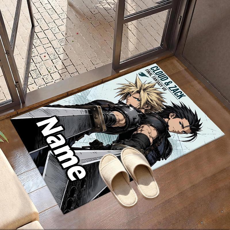 Benutzerdefinierter Name Personalisierter Final Fantasy Druck Teppich, Vielseitiger Heimdekor Teppich, für Spielzimmer, Wohnung, Balkon, Eingangsbereich, Flur Geschenk