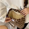 Vintage Fashion Corduroy Checkerboard Soft Shoulder Tote Bag Women Students Classroom Canvas Bag Simple Tote Cloth Shopping Bags