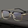New Anti Blue Light Glasses Men Women Eyewear Phone Computer Reading Glasses Metal Half Square Frame Presbyopia Eyeglasses