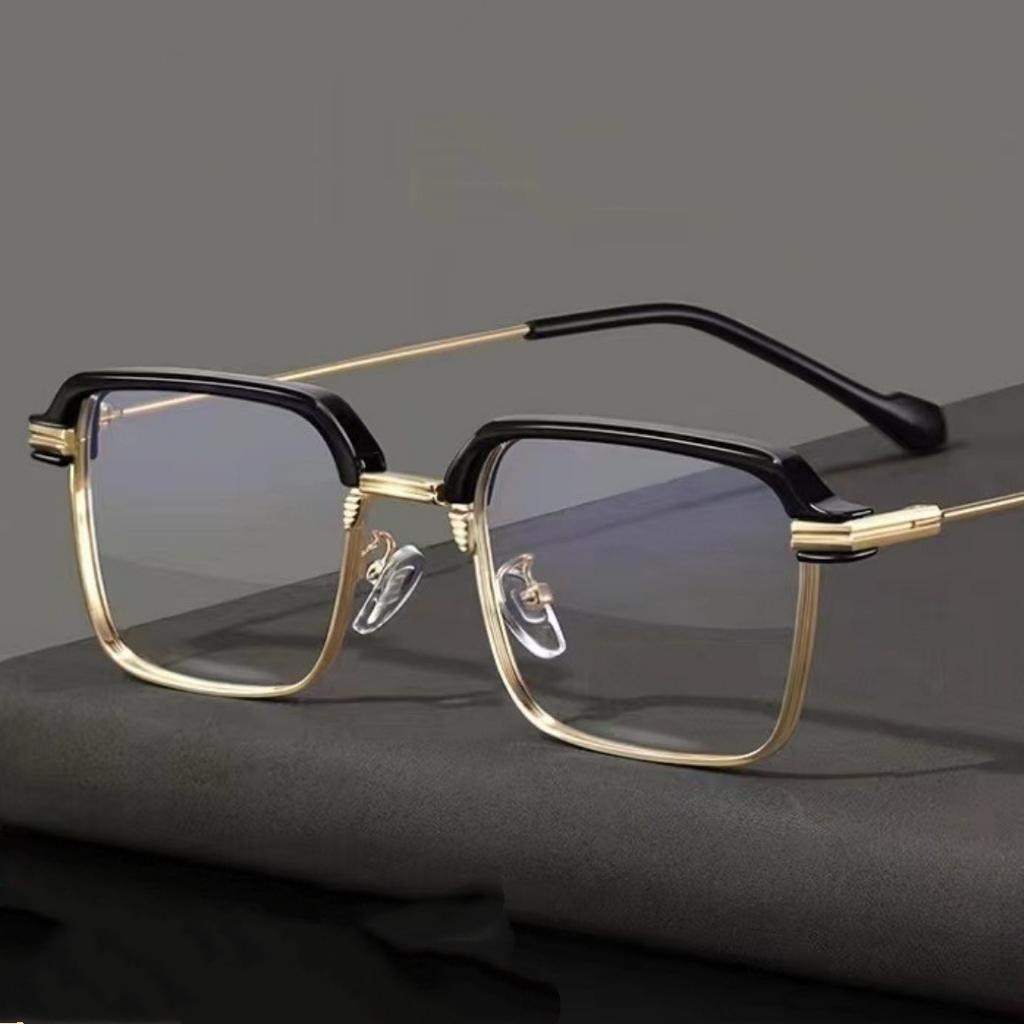 New Anti Blue Light Glasses Men Women Eyewear Phone Computer Reading Glasses Metal Half Square Frame Presbyopia Eyeglasses