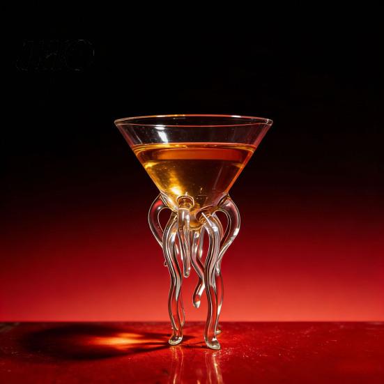 Beverage Serving Glass Octopus Shaped Cocktail Unique Stemmed Goblet for Wine Juice Creative Highball Cup Party Home Bar