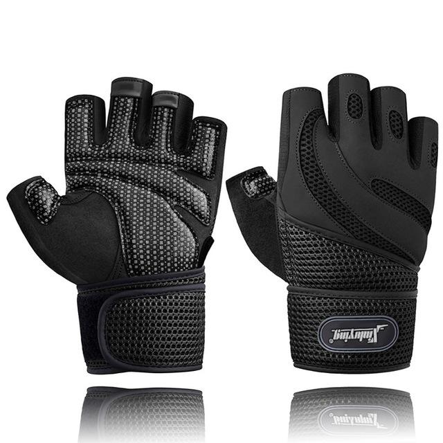 

1 пара перчаток для кроссфита, тяжелой атлетики, дышащие перчатки для фитнеса, бодибилдинга, тренировок с гантелями, спортивных перчаток для тренировок в спортзале XXL чёрный