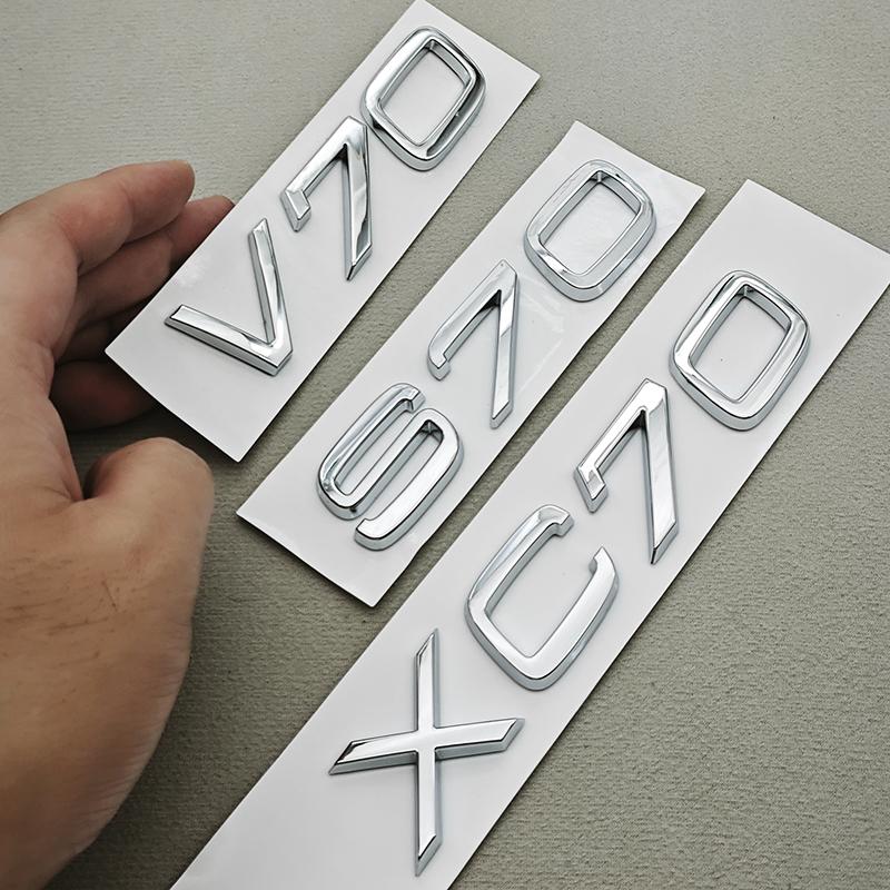 3D ABS Car Letters XC70 S70 V70 Logo Rear Trunk Badge Emblem Decals For Volvo XC70 S70 V70 Exterior Accessories
