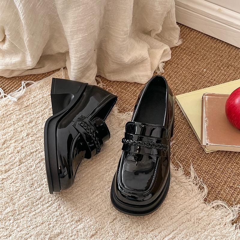 

Туфли-лодочки на высоком каблуке, осенние новинки, круглый носок, глубокий вырез, платформа, нескользящая износостойкая подошва, низкий верх 35