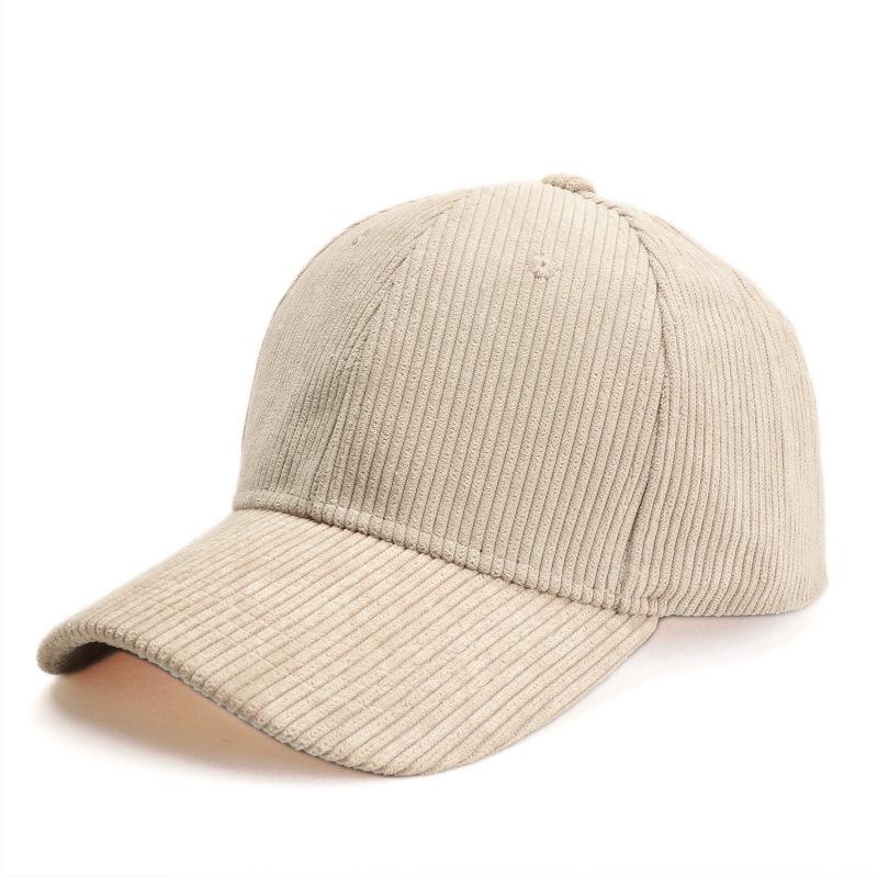 Șapcă de baseball unisex versatilă în stil coreean din catifea corduroy - Modă toamnă/iarnă, vârf dur solid cu cozoroc scurt, casual cu cozoroc curbat