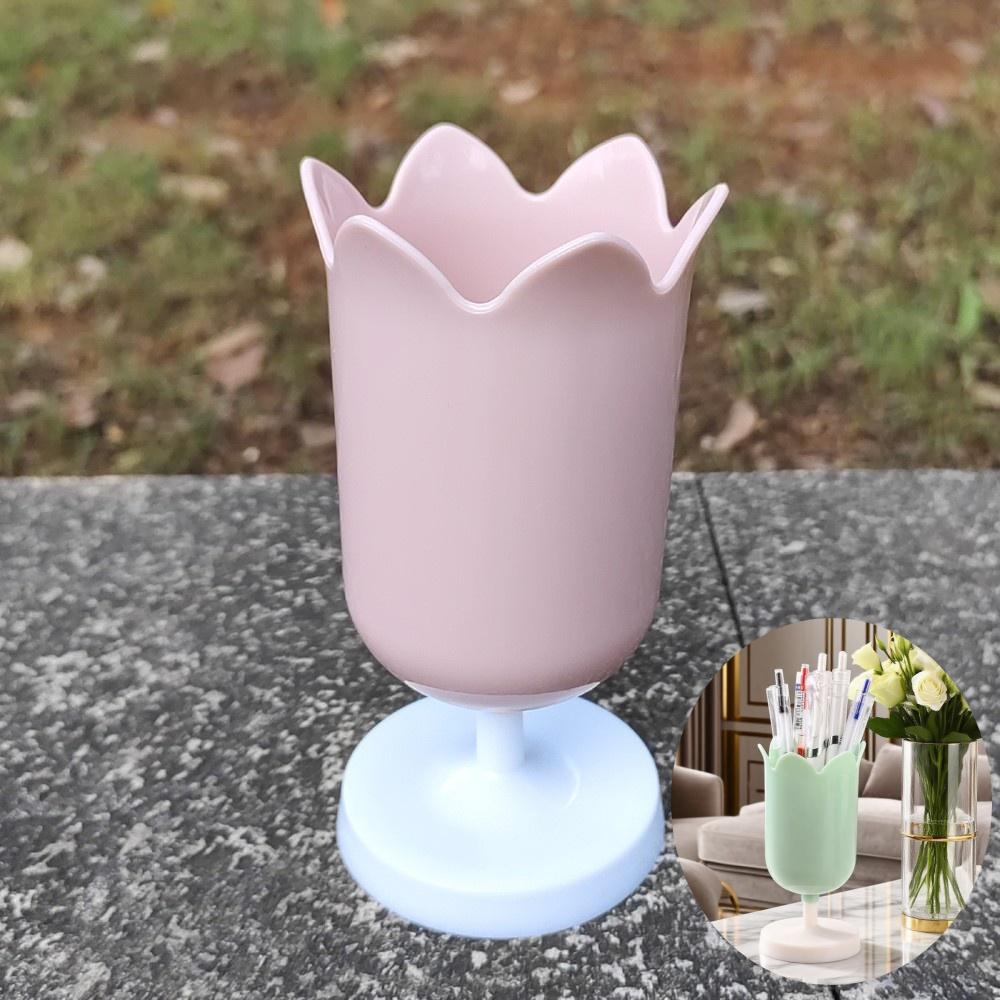 Cute Pencil Head Shape Pen Holder Pencil Storage Box Student Desktop Office Household Multifunctional Makeup Brush Organizer Box