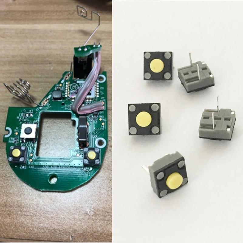 10Pieces Mouse Mute Microswitches 6x6x4.3mm Rectangle Mouse Switches Set For Noise Reduced Operating