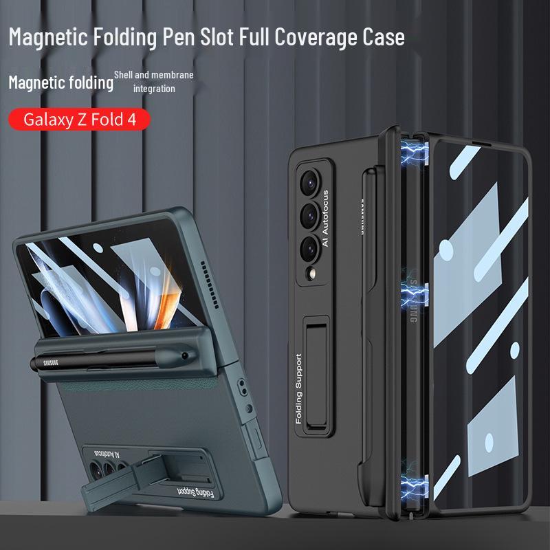 Samsung Z Fold4 Magnetic Pen Slot Case with Full Hinge Coverage and Film Protection
