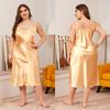 Plus Size Women's Ice Silk Summer Halter Loose Home Dress Nightdress
