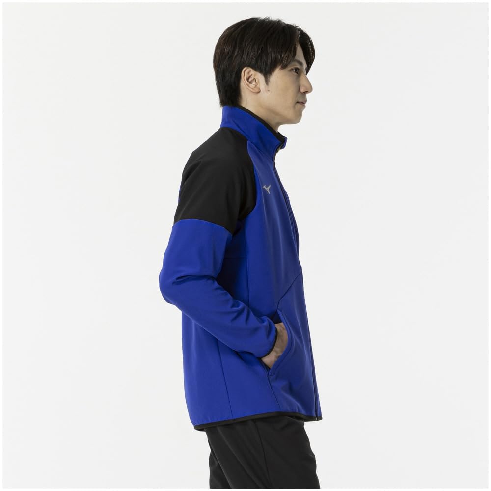 Training Wear Tech Shield Jacket Water Repellent Windproof Stretch 32MEB651 Surf Blue X Black [Mizuno]