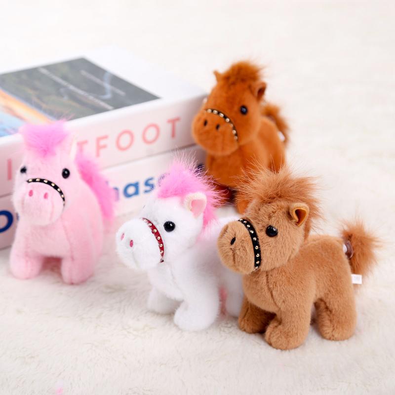 Turn Tail Cute Horse Plush Toy Kawaii Lifelike Animal Soft Horse Stuffed Doll Decor Friend Kid Birthday Gift