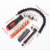 22PC Tool Set Screwdriver Bendable Connecting Rod Multi-Size Bits Sockets L-Wrenches Wrenches Home Craft Kits
