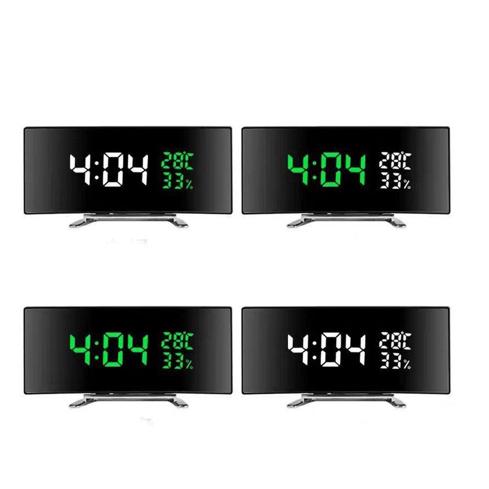 Curved Screen Desk Clock Large Table Clock Modern Digital Alarm Clock  Desk Use