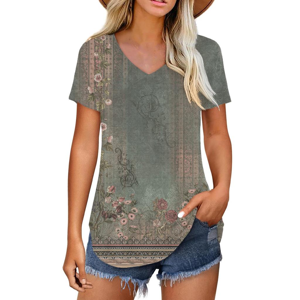 Women Casual Loose Shirts Fashion Tops T-shirts Tee