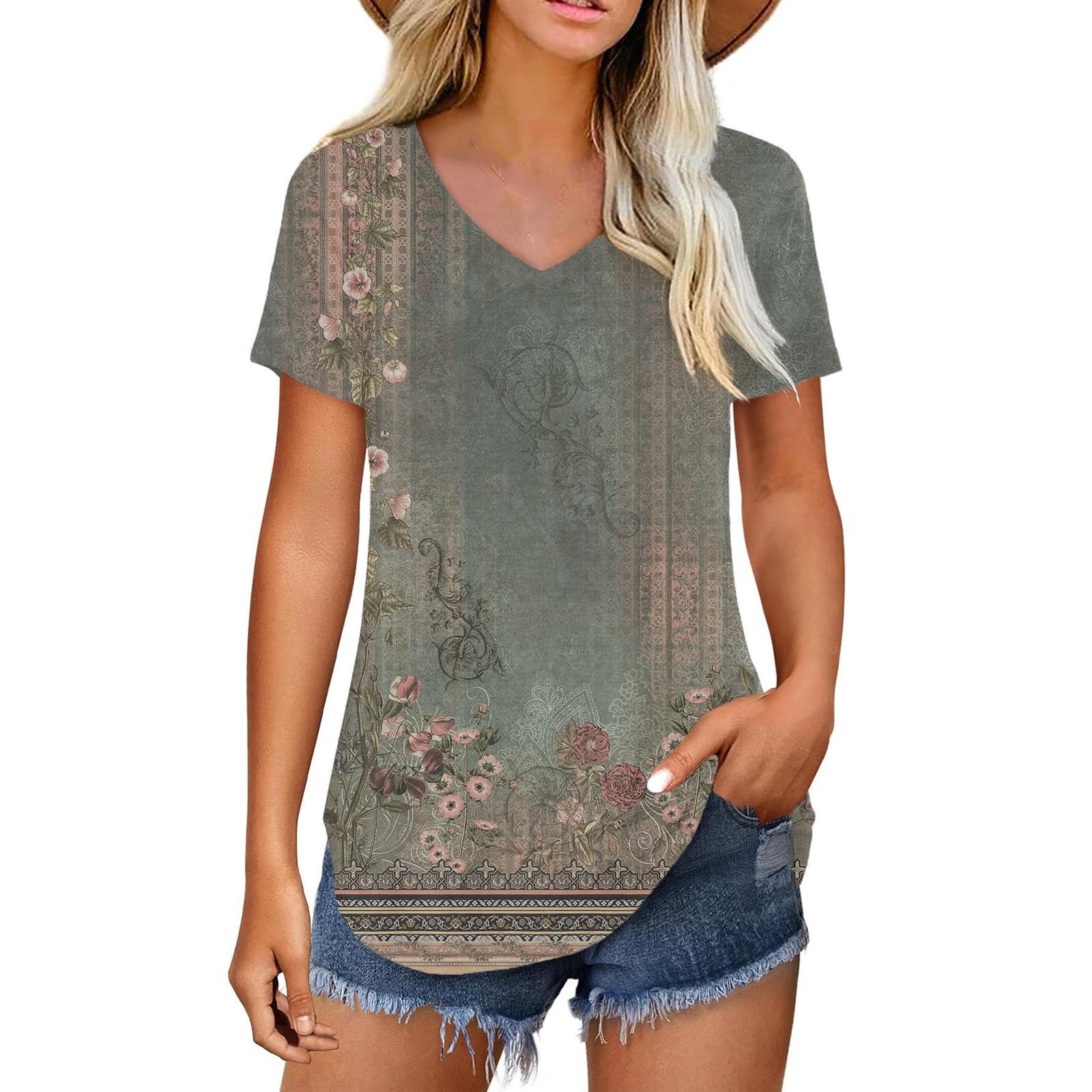 

Женские повседневные свободные рубашки модные топы футболки футболки M армия зеленый