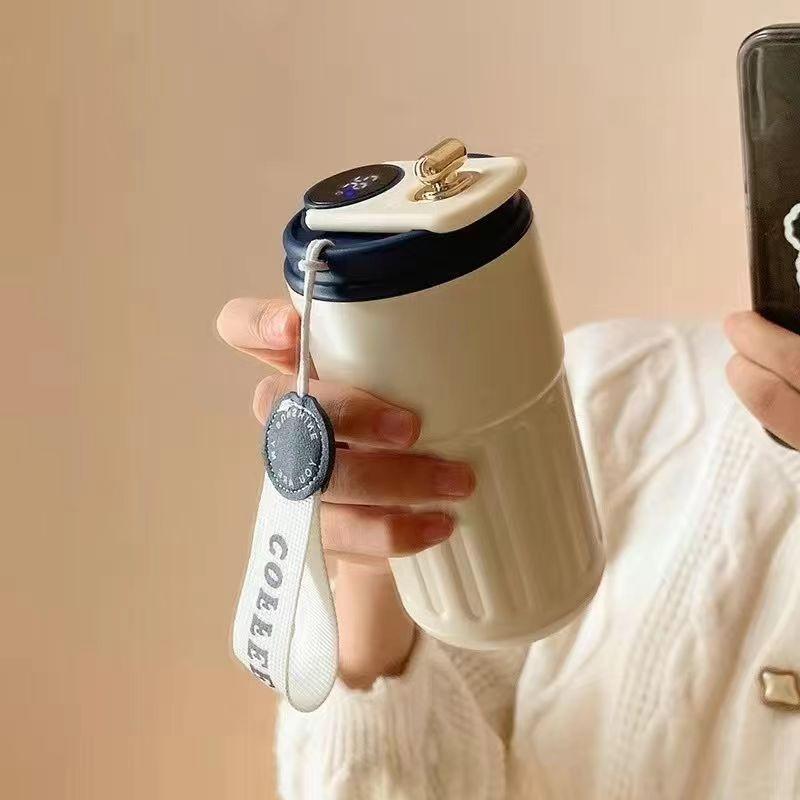 450ml Thermos Bottle Smart Display Vacuum Cup Office Coffee Cup Business Portable Temperature 316 Stainless Steel Thermal Mug